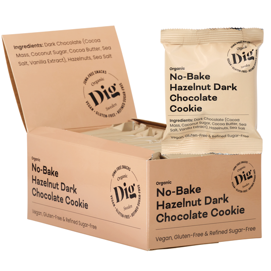 No-Bake Hazelnut Dark Chocolate Cookie 12 x 30g – Dig