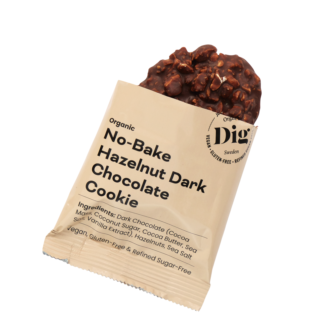 No-Bake Hazelnut Dark Chocolate Cookie 12 x 30g – Dig
