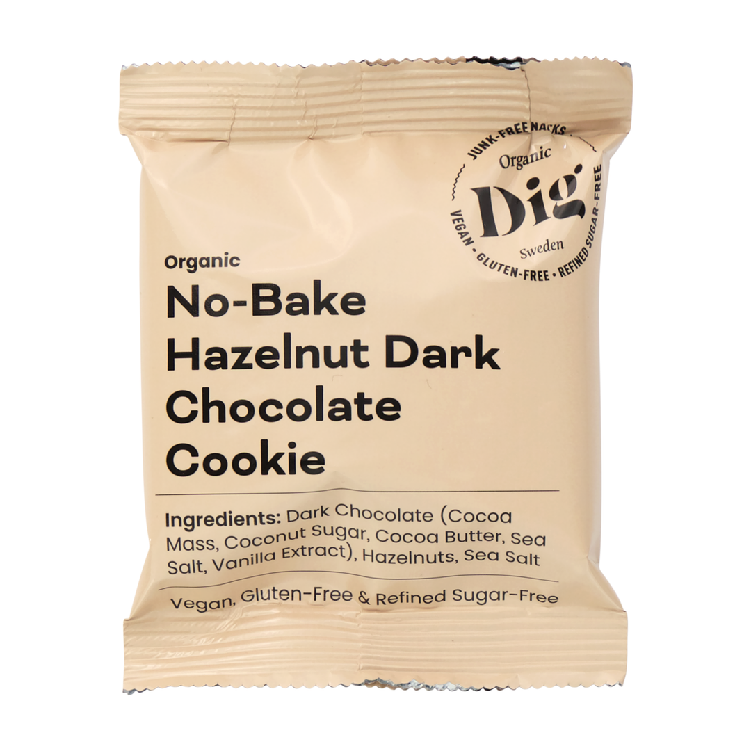 No-Bake Hazelnut Dark Chocolate Cookie 12 x 30g – Dig